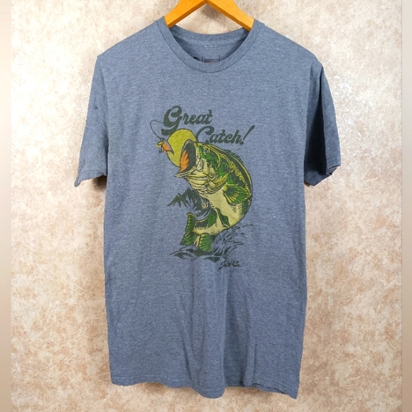 NEFF “Great Catch” Graphic T-Shirt Size Large Gray - Picture 1 of 5